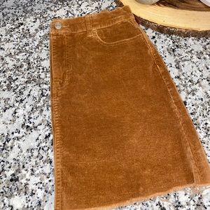 Brown Corduroy Cutoff Skirt